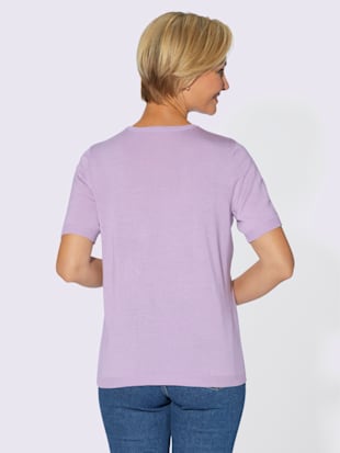 Pull à manches courtes broderie florale