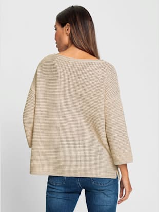 Pull encolure ronde fil fantaisie brillant