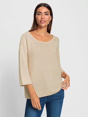 Pull encolure ronde fil fantaisie brillant