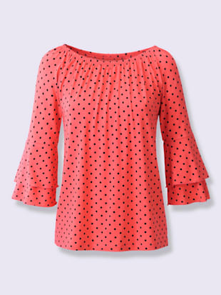 T-shirt peut être porté en encolure ronde ou carmen
