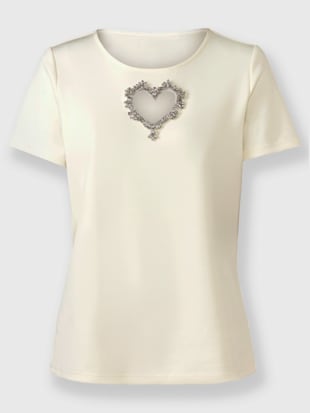 T-shirt découpe avec perles décoratives à l'encolure (Image 4)