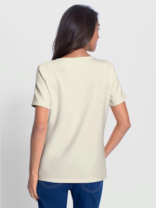 T-shirt découpe avec perles décoratives à l'encolure (Image 3)