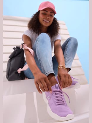 Baskets chaussures en textile, chaussures en tissu avec semelle chunky tendance (Image 6)