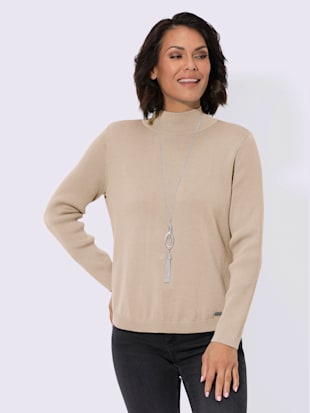 Pull à col montant pur coton