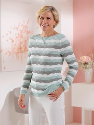 Pull à manches longues superbe motif tricoté