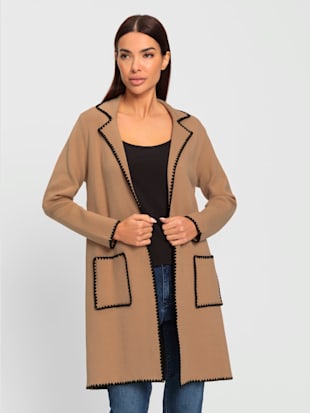 Manteau en tricot superbes coutures contrastées (Image 2)