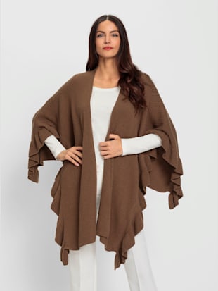 Poncho en tricot volants tendance