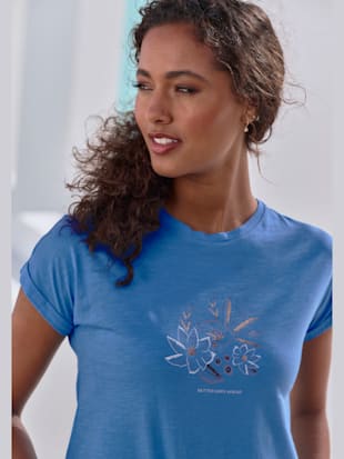 T-shirt imprimé brillant, doré et estival devant (Image 4)