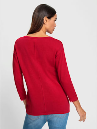 Pull en tricot fin franges tendance au bas des manches