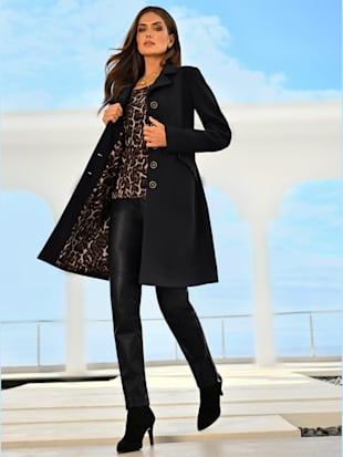 Manteau court superbe doublure au motif léopard (Image 1)
