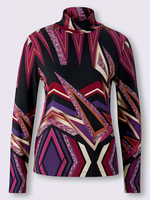 T-shirt col roulé motif imprimé exclusif