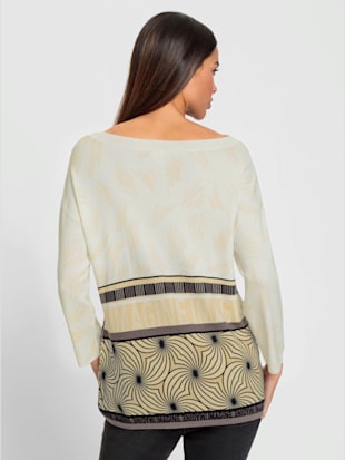 Pull en tricot fin motif ethnique tendance