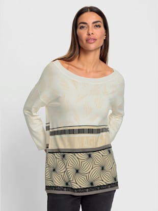 Pull en tricot fin motif ethnique tendance