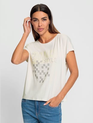 T-shirt à encolure ronde motif imprimé exclusif devant