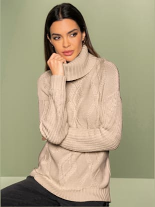 Pull col roulé 50% coton