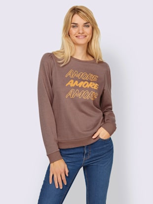 Sweat-shirt inscription en polaire douce