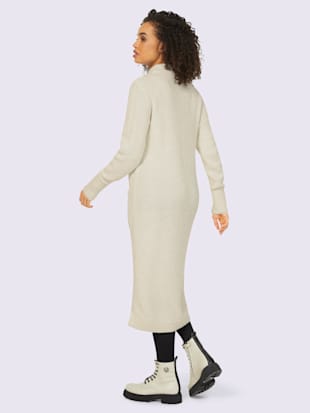 Robe en tricot col montant tendance avec lien à nouer