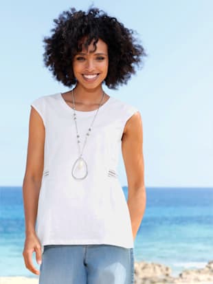 T-shirt long bordure en dentelle transparente (Image 1)