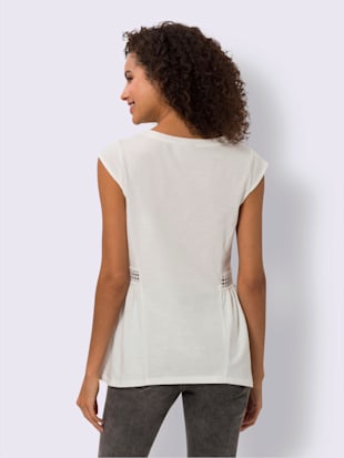 T-shirt long bordure en dentelle transparente (Image 3)