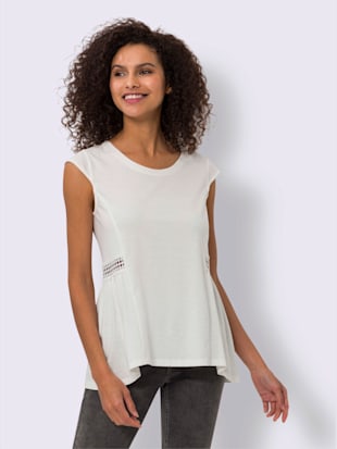 T-shirt long bordure en dentelle transparente (Image 2)