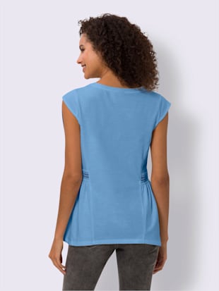 T-shirt long bordure en dentelle transparente (Image 2)