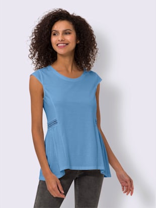 T-shirt long bordure en dentelle transparente (Image 1)