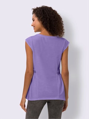 T-shirt long bordure en dentelle transparente (Image 2)