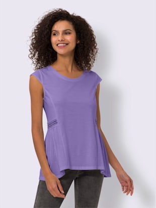 T-shirt long bordure en dentelle transparente (Image 1)