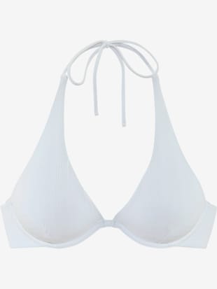Haut de maillot de bain à armatures matière structurée tendance à rayures (Image 1)