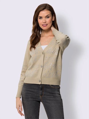 Veste en tricot petites pierres fantaisie tendance