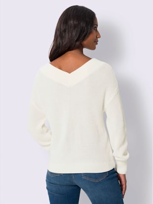 Pull à encolure en v encolure en v affinante (Image 3)