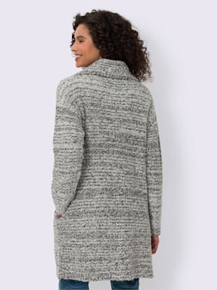 Manteau en tricot coupe dissimulante avec col châle