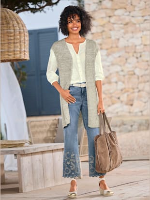 Gilet en tricot aspect chiné à deux couleurs (Image 1)