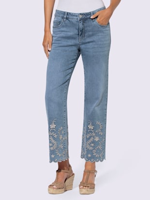 Jean droit superbe broderie ajourée (Image 1)