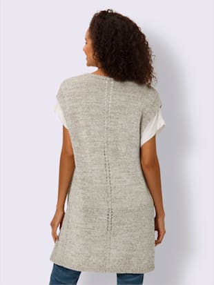 Gilet en tricot aspect chiné à deux couleurs (Image 3)