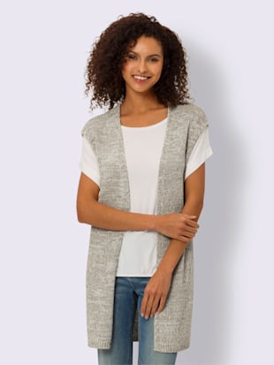 Gilet en tricot aspect chiné à deux couleurs (Image 2)