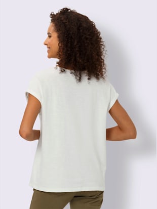 T-shirt à encolure ronde broderie contrastée (Image 3)