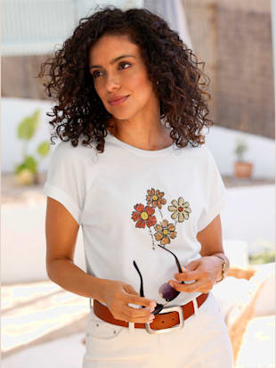 T-shirt à encolure ronde 50% coton et 50% modal