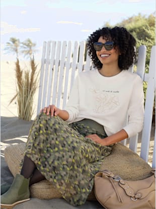 Sweatshirt jolie broderie florale avec perles décoratives (Image 2)