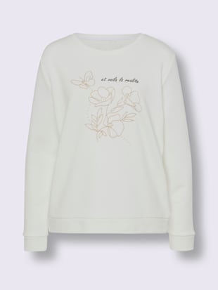 Sweatshirt jolie broderie florale avec perles décoratives (Image 5)