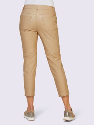 Pantalon en cuir patte de boutonnage à l'ourlet