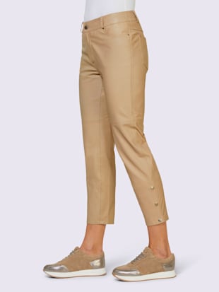 Pantalon en cuir patte de boutonnage à l'ourlet