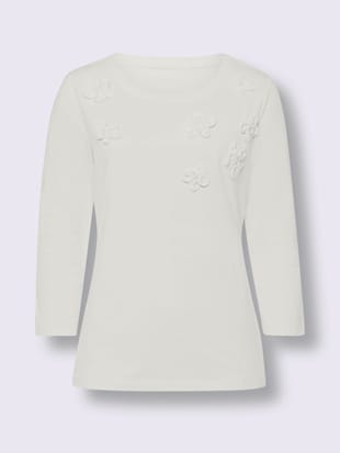 T-shirt à manches 3/4 applications florales (Image 4)