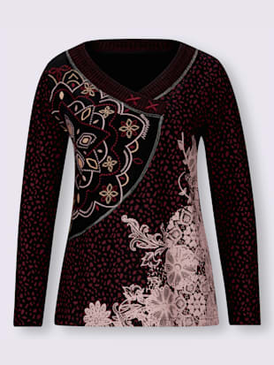 T-shirt imprimé encolure en v chevauchante