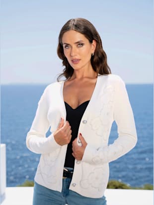 Veste en tricot fin mélange doux de viscose et de coton