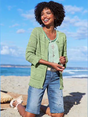 Veste en tricot motif tricoté décoratif