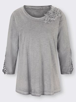 T-shirt empiècement en dentelle
