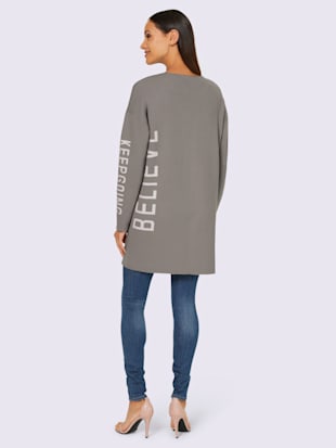 Veste en tricot forme ouverte et longue tendance