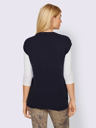 Débardeur en tricot boutons fantaisie brillants