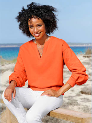 Sweatshirt encolure ronde avec v ouvert (Image 1)